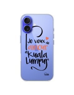 Coque iPhone 16 Je veux de l'amour à Kuala Lumpur...
