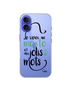 iPhone 16 Case Je veux un mojito e des jolis mots Clear -...