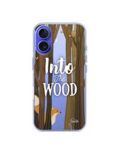 Coque iPhone 16 Into The Wild Renard Bois Transparente -...