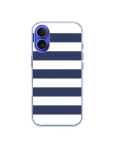 Cover iPhone 16 Bande Marineresche Blu Bianco Gaultier -...
