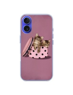 Cover iPhone 16 Gattoon Gatto Kitten Boite Pois -...