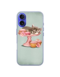 Coque iPhone 16 Chaton Chat Kitten Cookies Cupcake -...