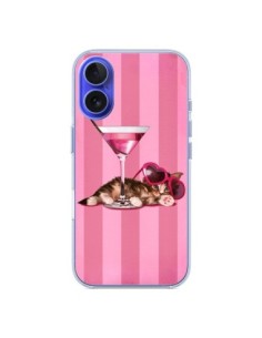 Cover iPhone 16 Gattoon Gatto Kitten Cocktail Occhiali...