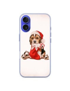 Coque iPhone 16 Chien Dog Pere Noel Christmas - Maryline...