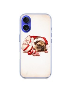 Coque iPhone 16 Chien Dog Pere Noel Christmas Boite -...