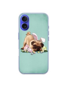 Coque iPhone 16 Chien Dog Rabbit Lapin Pâques Easter -...