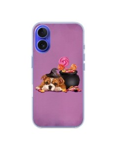 Coque iPhone 16 Chien Dog Halloween Sorciere Chaudron...