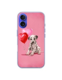 Cover iPhone 16 Cane Dalmata Palloncino Cuore - Maryline...