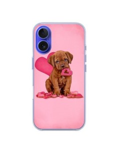 Coque iPhone 16 Chien Dog Gateau Coeur Love - Maryline...
