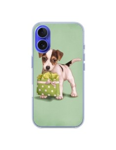 Coque iPhone 16 Chien Dog Shopping Sac Pois Vert -...