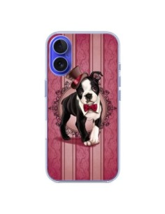 Coque iPhone 16 Chien Dog Gentleman Noeud Papillon...