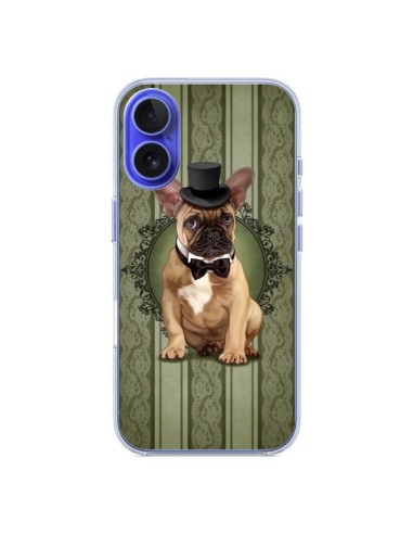 iPhone 16 Case Dog Bulldog Bow tie Cappello - Maryline Cazenave