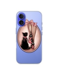Cover iPhone 16 Lady Gatto Papillon Pois Scarpe...