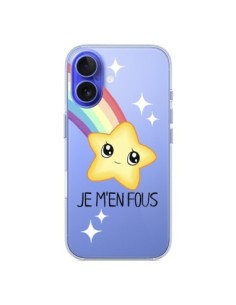 Cover iPhone 16 Stella Etoile Je M'en Fous Trasparente -...