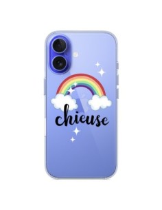 Cover iPhone 16 Chieuse Arc En Ciel Trasparente -...