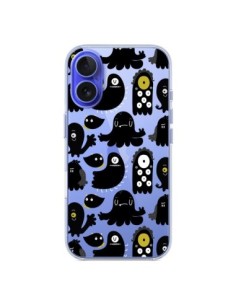 iPhone 16 Case Monsters Pattern Mostri Clear - Maria Jose...