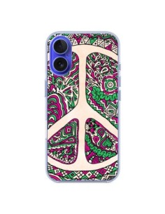 Cover iPhone 16 Peace and Amore Azteco Vaniglia -...