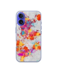 Coque iPhone 16 Terre Map Monde Mother Earth Crying -...