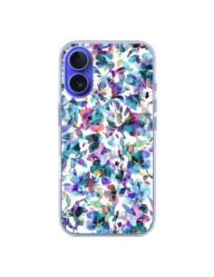 Coque iPhone 16 Aquatic Flowers Blue - Ninola Design