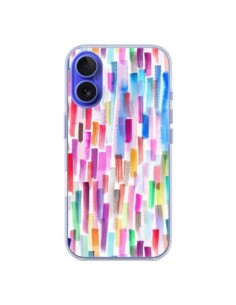 Cover iPhone 16 Colorful Brushstrokes Multicolore -...
