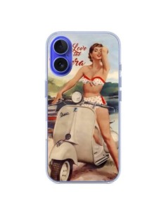 Coque iPhone 16 Pin Up With Love From the Riviera Vespa...