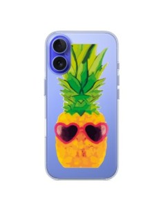 iPhone 16 Case Heart Shape Pineapple Clear - Nico