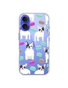 Cover iPhone 16 Cani Bulldog Francese Macarons...