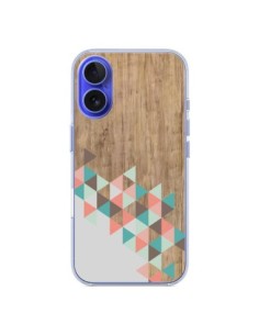 Cover iPhone 16 Wood Legno Azteco Triangoli Archiwoo -...