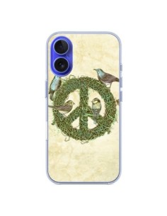 Cover iPhone 16 Peace and Love Natura Uccelli - Rachel...