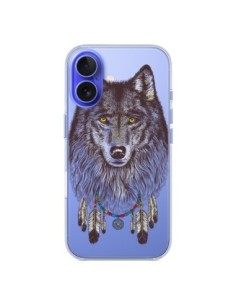 Cover iPhone 16 Lupo Acchiappasogni Trasparente - Rachel...