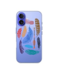 Coque iPhone 16 Plume Feather Couleur Transparente -...