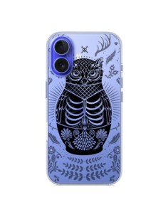 Coque iPhone 16 Owl Chouette Hibou Squelette Transparente...