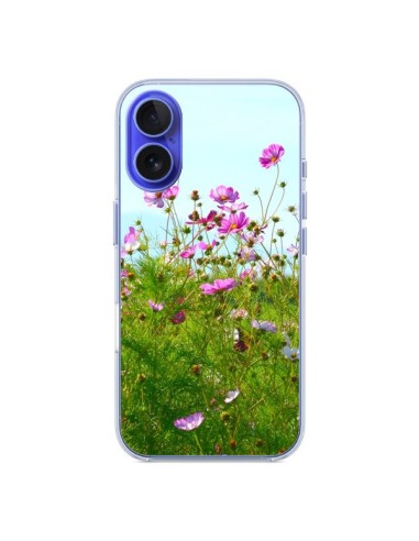 Coque iPhone 16 Fleurs Roses Champ - R Delean