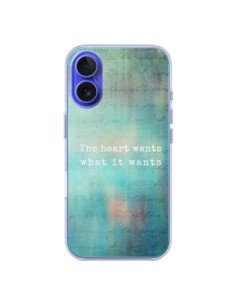 Coque iPhone 16 The heart wants what it wants Coeur -...