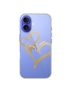 Coque iPhone 16 Deux Coeurs Love Amour Transparente -...