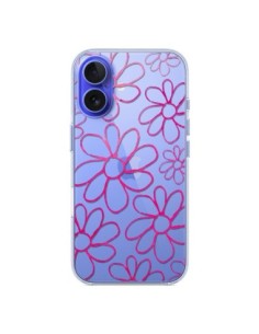 Cover iPhone 16 Giardino Fiorito Pink Trasparente -...