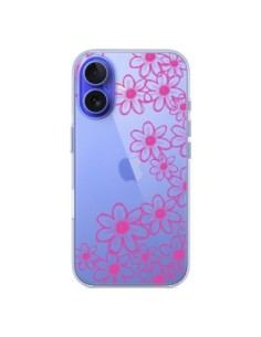 iPhone 16 Case Flowers Pink Clear - Sylvia Cook