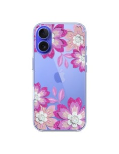 Coque iPhone 16 Winter Flower Rose, Fleurs d'Hiver...