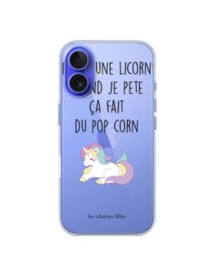 Coque iPhone 16 Je suis une licorne, quand je pète ça...