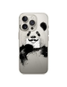 Cover iPhone 16 Pro Panda Divertene Baffi Trasparente -...