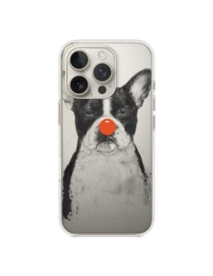 Cover iPhone 16 Pro Clown Bulldog Cane Trasparente -...