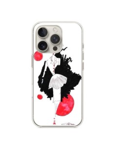 Coque iPhone 16 Pro Demoiselle Femme Fashion Mode Rouge -...