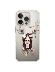 Coque iPhone 16 Pro Christmas Girl Femme Noel Bois Cerf...