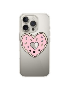 Cover iPhone 16 Pro Ciambella Cuore Rosa Trasparente -...