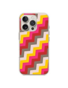 iPhone 16 Pro Case Lines Triangle Aztec Pink Red - Eleaxart