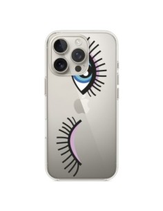 Coque iPhone 16 Pro Eyes Oeil Yeux Bleus Transparente -...
