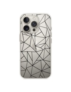 iPhone 16 Pro Case Lines Grid Abstract Black Clear -...