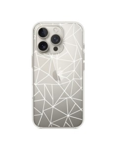 iPhone 16 Pro Case Lines Grid Abstract White Clear -...