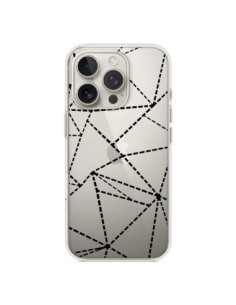 iPhone 16 Pro Case Lines Points Abstract Black Clear -...