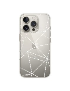 Coque iPhone 16 Pro Lignes Points Abstract Blanc...